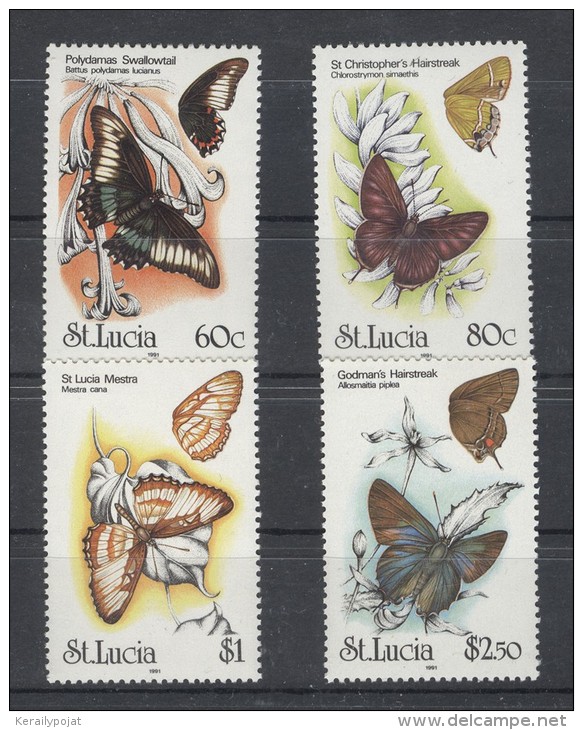 St.Lucia - 1991 Butterflies MNH__(TH-578) - St.Lucie (1979-...)