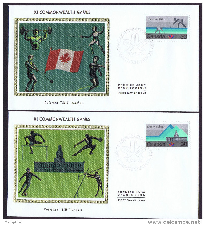 CANADA FDC  IJeux Du Commonwealth  Y&T: 672-5  Scott: 759-762 Cachets Colorano Silk - 1971-1980