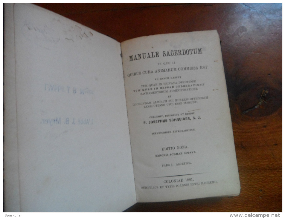 Manuale Sacerdotum  De 1881 - Livres Anciens