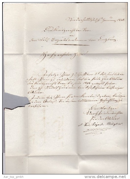 Heimat AG SEENGEN 1848-02-06 Rot Langstempel Brief Nach Lenzburg - ...-1845 Prefilatelia
