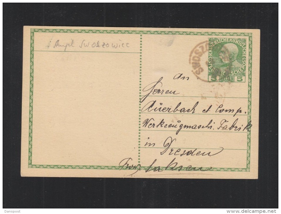 Austria Poland Stationery Swoszowice 1909 - Briefe U. Dokumente