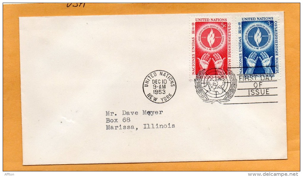 United Nations New York 1953 FDC - FDC