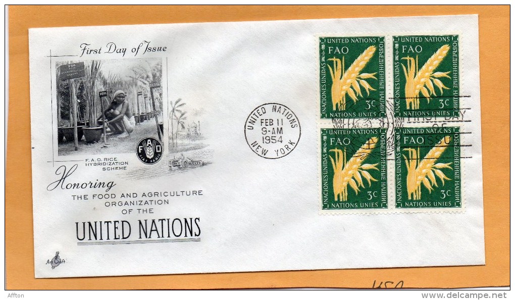 United Nations New York 1954 FDC - FDC