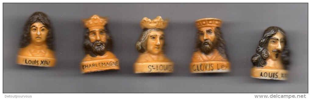 Série Complète 5 Fèves BUSTE ROI VANDAMME Louis XIII & Louis XIV, Charlemagne, St-louis, Clovis - Histoire