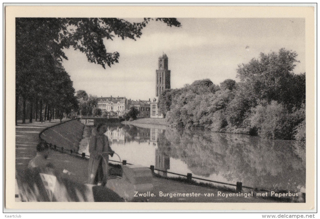 Zwolle - Burgemeester Van Royensingel Met Peperbus- 1958 - Holland/Nederland  (2 Scans) - Zwolle