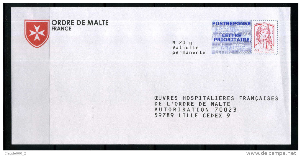 PAP Ciappa "   ORDRE DE MALTE FRANCE "   Port Payé Par 13P304 NEUFS ** - Prêts-à-poster:Answer/Ciappa-Kavena