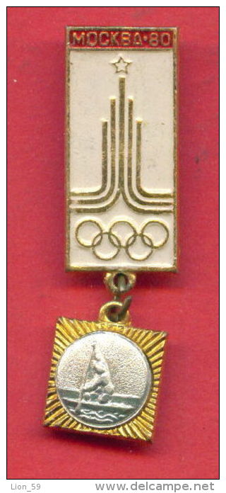 F150 / SPORT - Canoeing Canoë-kayak Kanusport Kayak Kajak  - 1980 Summer XXII Olympics Games Moscow - Russia - Badge Pin - Canoë