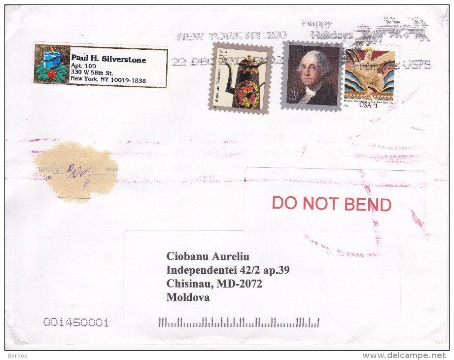 USA To Moldova ; 2014  ; Used Cover - Covers & Documents