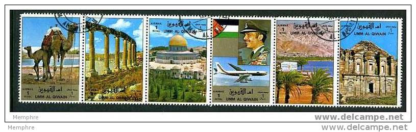 UMM AL QIWAIN Scenes Of Jordan  Strip Of 6 Used - Umm Al-Qiwain