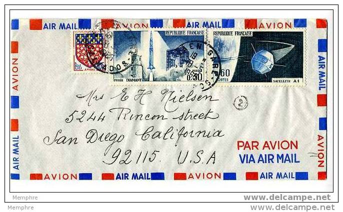 Lettre Avion 18-05-66 Pour USA Tarif 0,95Fr   Nr 1464, 1465 Et 1352 - Tariffe Postali