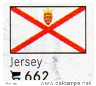 6 Coins+Flaggen-Sticker In Farbe Jersey UK 7€ Zur Kennzeichnung An Alben Karten/Sammlungen LINDNER #662 Flags Isle Of GB - Jersey