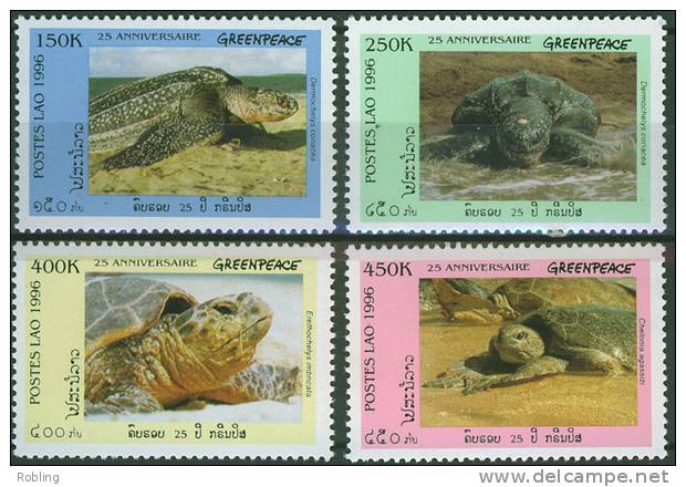 Laos 1996, Turtle, Michel 1547-50, MNH 16888 - Tortues