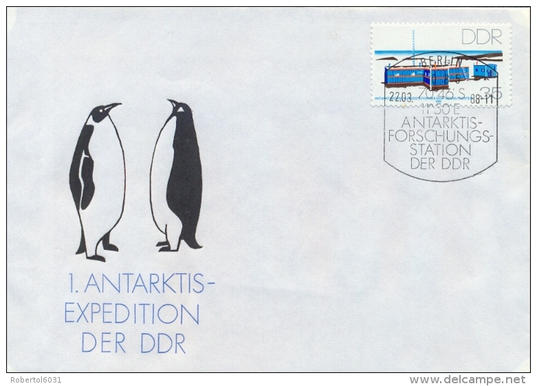 Germany DDR 1988 FDC First DDR Mission To Antarctic - Spedizioni Antartiche