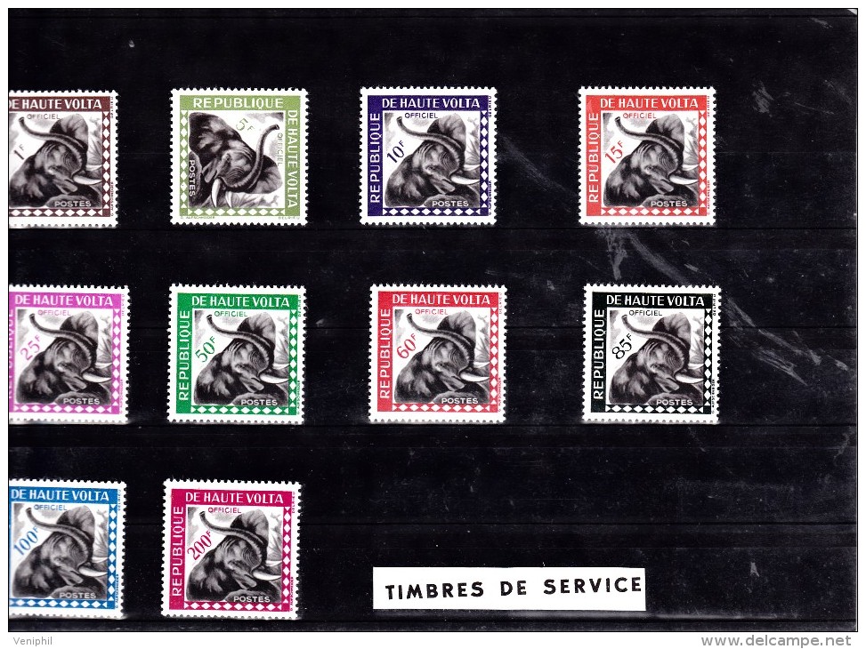 HAUTE VOLTA -  TIMBRES DE SERVICE N° 1 A 10 NEUF X   COTE  15,50 € - Neufs