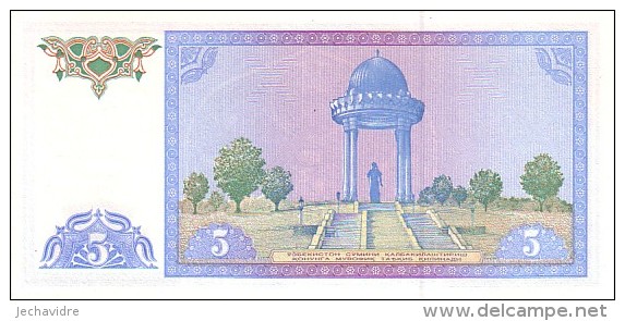 OUZBEKISTAN   5  Sum   Emission De 1994  Pick 75    ***** BILLET  NEUF ***** - Uzbekistan