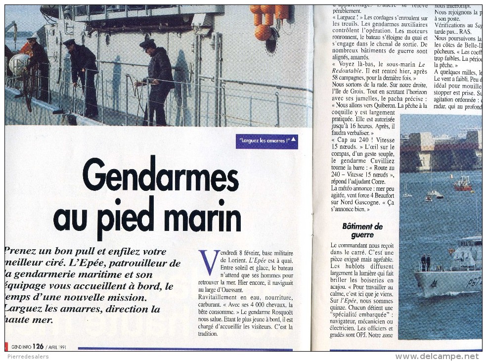 Gendarmerie B - Dossier Gendarme De La Haute Mer - Bateau - Marine - Gendarmerie Maritime - Voir Extraits Militaria - Police