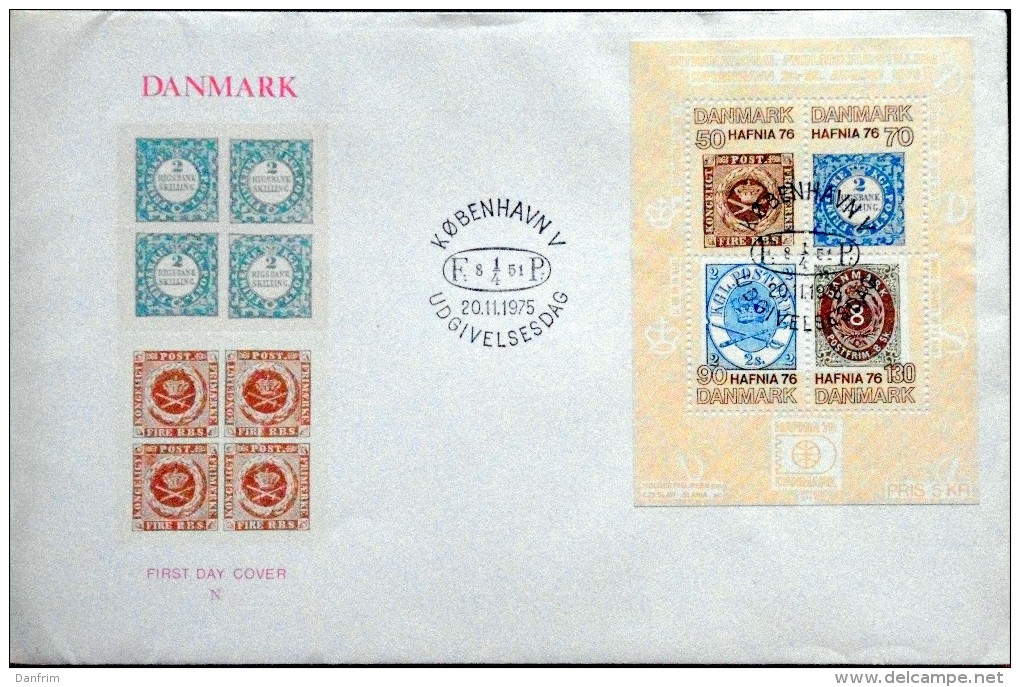 Denmark 1975 HAFNIA 76 Minr.607-10 Block 2 FDC ( Lot  2222+ ) - Blocs-feuillets