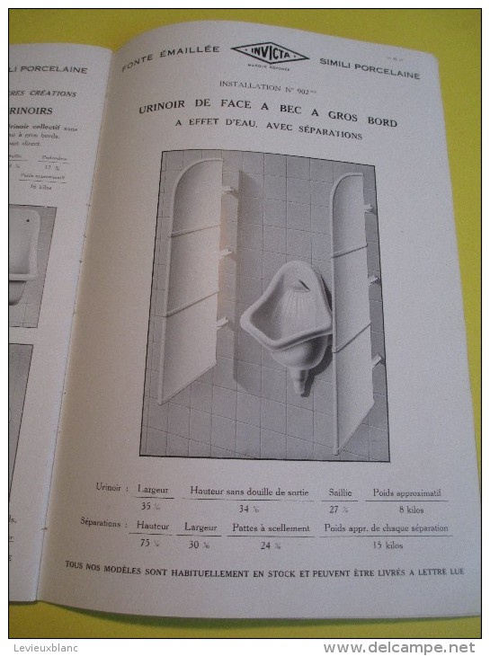 Appareils Sanitaires/ Compagnie Anglaise/The Paris Earthenware C° Ltd/INVICTA/1930        CAT52