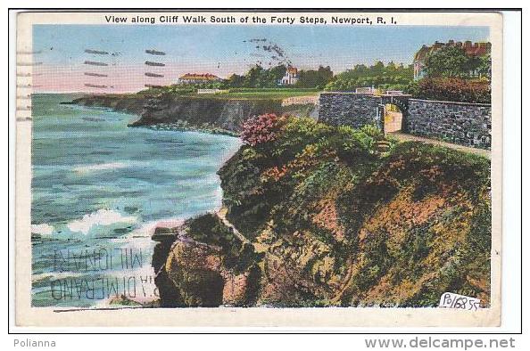 PO6855# RHODE ISLAND - NEWPORT'S CLIFF WALK - FORTY STEPS  VG 1936 LOTTERIA DI MERANO - Newport