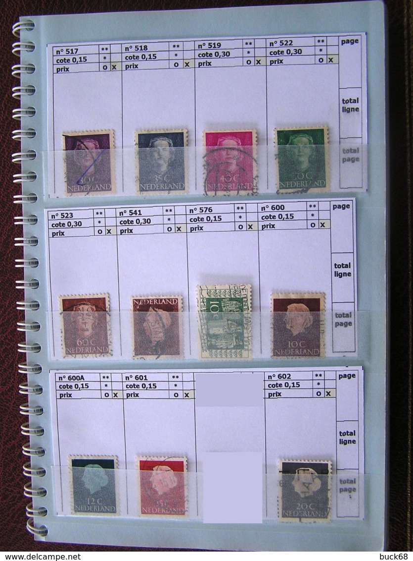 PAYS-BAS NEDERLAND NIEDERLANDEN lot de 287 timbres stamps (o)/*/** catalog valeur value 143 €