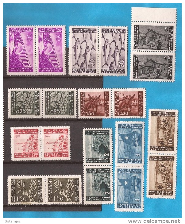 1945 41-50 JUGOSLAVIJA SLOVENIJA ISTRIA LITORALE SLOVENO PERF- 10 1-2 -- 11 1-2  MNH - Jugoslawische Bes.: Istrien