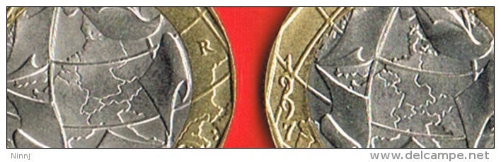 27 Italia -2 Monete  £.  1.000 1997 Bimetallica Con Confini Germania Unita - Germania Divisa - 1 000 Lire
