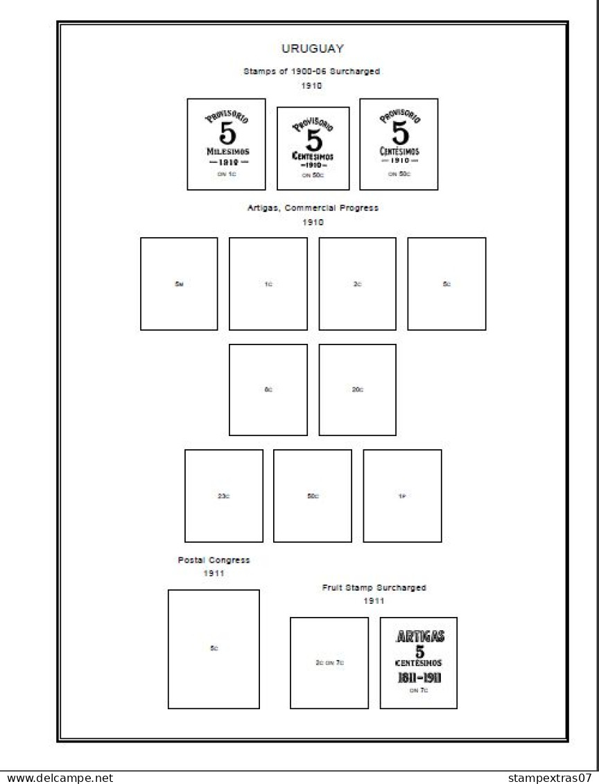 URUGUAY STAMP ALBUM PAGES 1856-2011 (358 Pages) - English