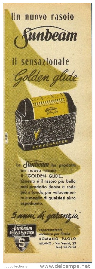 # ELECTRIC SHAVER SUNBEAM 1950s Advert Pubblicità Publicitè Reklame Razor Rasoio Rasoir Rasuradora - Rasierklingen