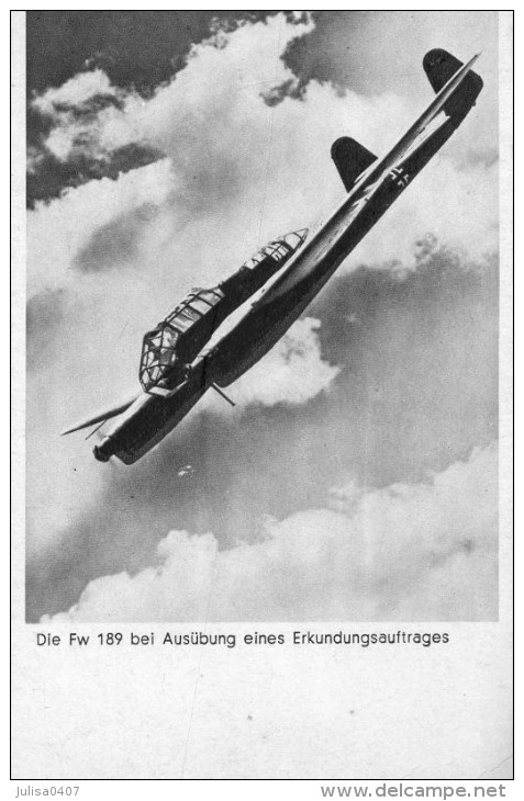 LUFTWAFFE Aviation Militaire Avion Fw 189 En Piqué - 1939-1945: 2nd War