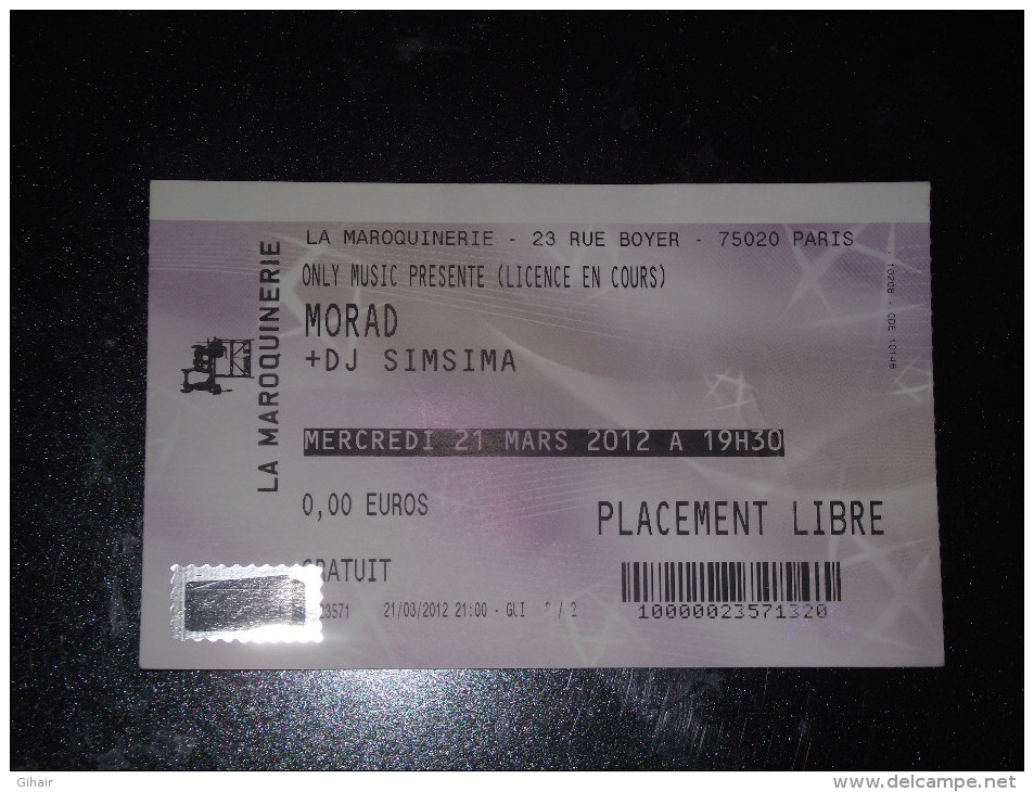 Ticket De Concert Morad + DJ Simsima - Concert Tickets