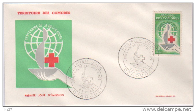 FDC Archipel Des Comores Croix Rouge 1963 - Other & Unclassified