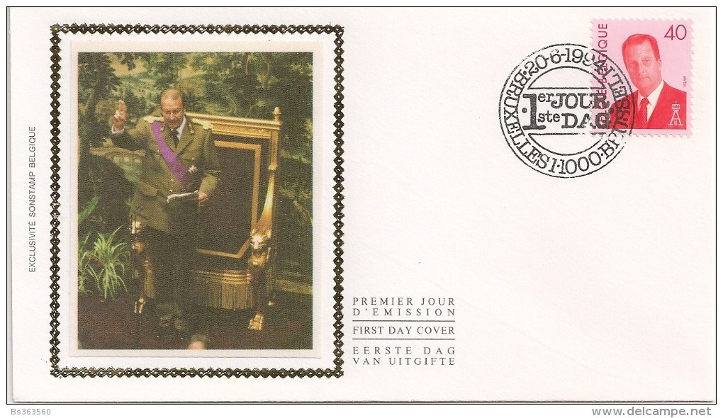 FDC Soie - Timbre COB N° 2559 Et 2560 - Roi Albert II - 1991-2000