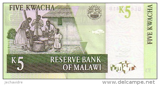 MALAWI   5  Kwacha  Daté Du 1er Décembre 2005   Pick 36 C   ***** BILLET  NEUF ***** - Malawi