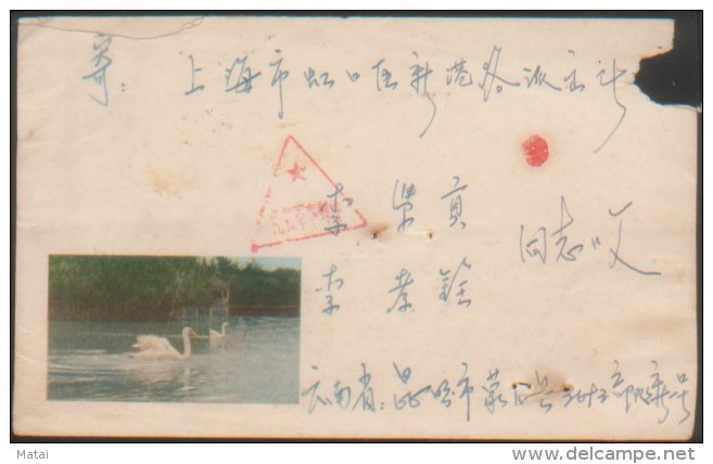 CHINA CHINE 1964.11.24 YUNNAN  KUNMING TO SHANGHAI TRIANGLE FREE MILITARY MAIL COVER