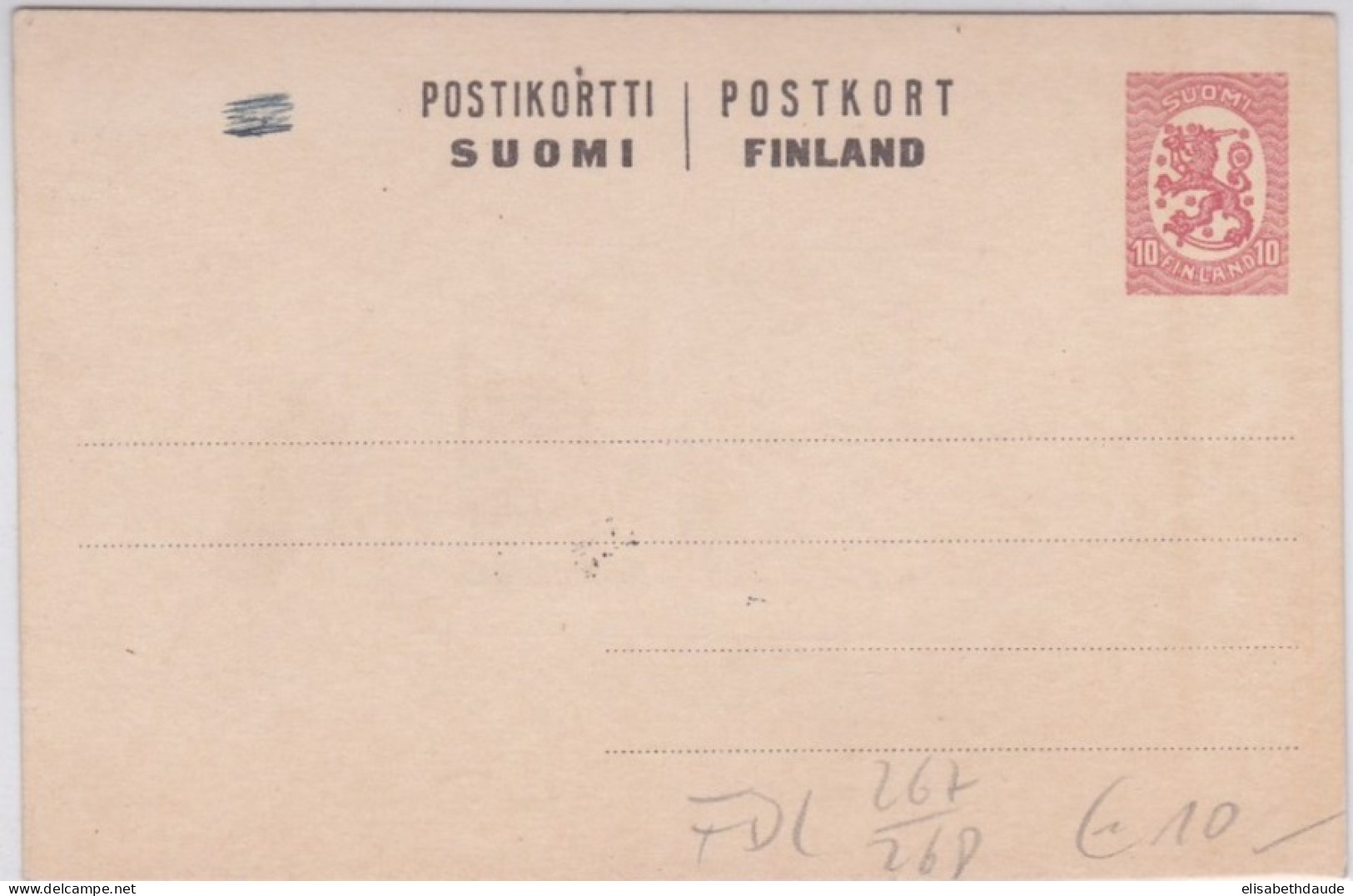 1942 - FINLAND - REPIQUAGE Avec OBLITERATION FDC Sur CARTE ENTIER POSTAL (VOIR DOS) - Postal Stationery