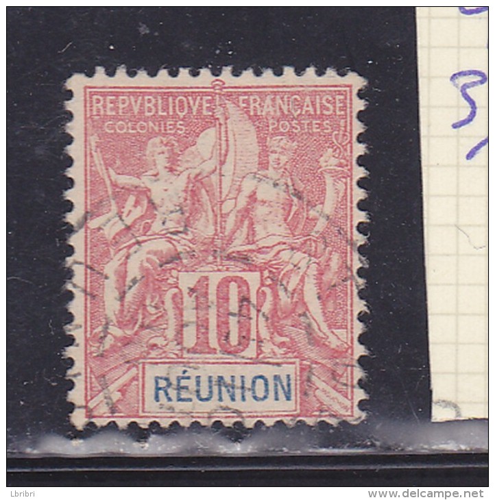 RÉUNION N°47 10C ROUGE TYPE GROUPE ALLÉGORIQUE OBL - Oblitérés