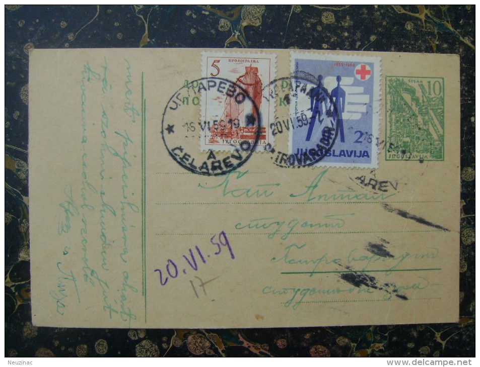 2 Dopisnice-Red Cross-traveled-1959/61   (2474) - Cartas & Documentos