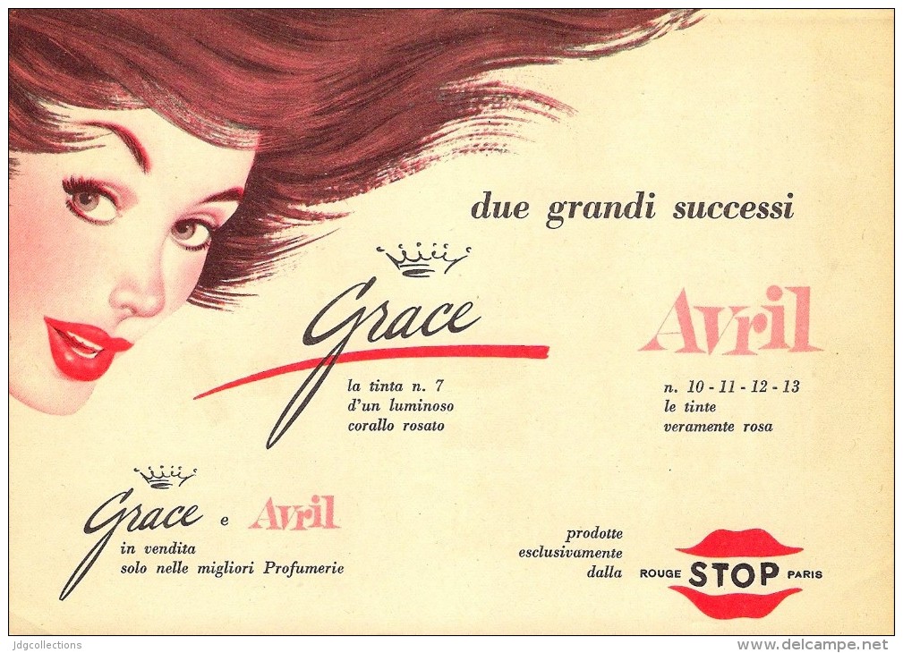 # AVRIL (type 1) ROUGE STOP PARIS 1950s Advert Pubblicità Publicitè Reklame Lipstick Rossetto Lapiz Labial Beautè - Zonder Classificatie