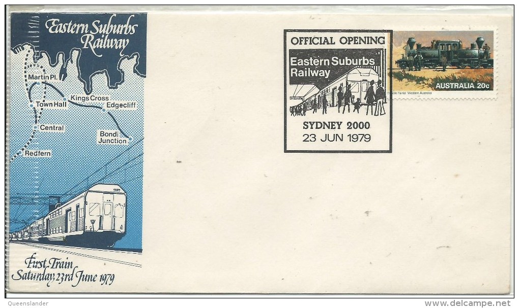 1979 Official Opening Eastern Suburbs Railway Sydney 23 Jun 1979 Unaddressed Cover Value Buying - Bolli E Annullamenti