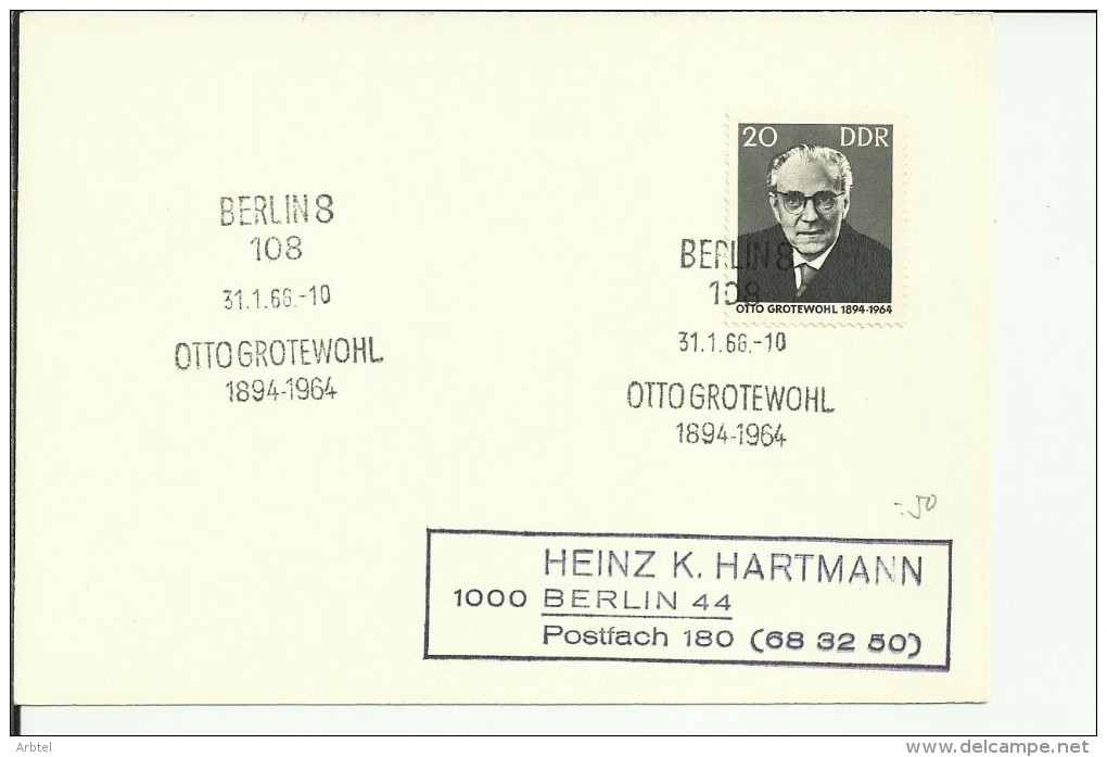 ALEMANIA DDR BERLIN OTTO GROTEWOHL POLITICO - Otros & Sin Clasificación