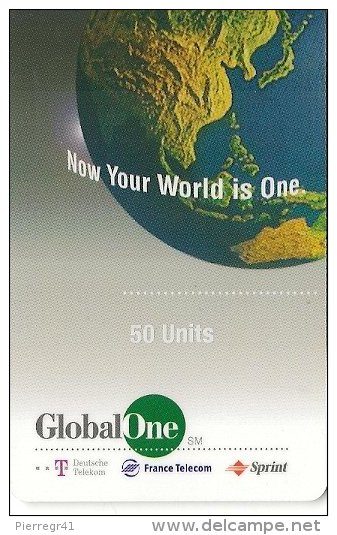 CARTE PREPAYEE-USA-GLOBAL ONE-50U-1998-TERRE-05/01-T BE-RARE - Altri & Non Classificati