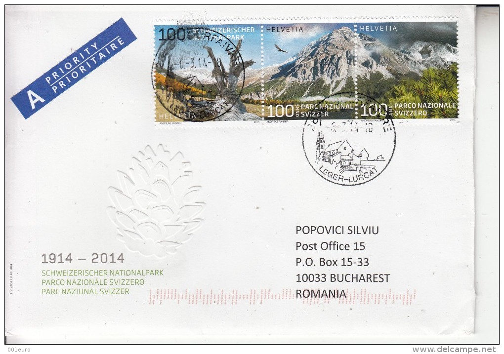 SWITZERLAND : 1 Cover Circulated To ROMANIA - Envoi Enregistre! Registered Shipping! - Oblitérés