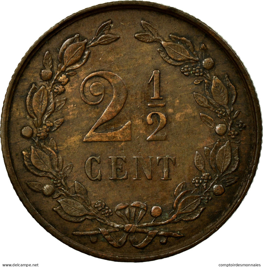 Monnaie, Pays-Bas, William III, 2-1/2 Cent, 1880, SUP, Bronze, KM:108.1 - 1849-1890 : Willem III