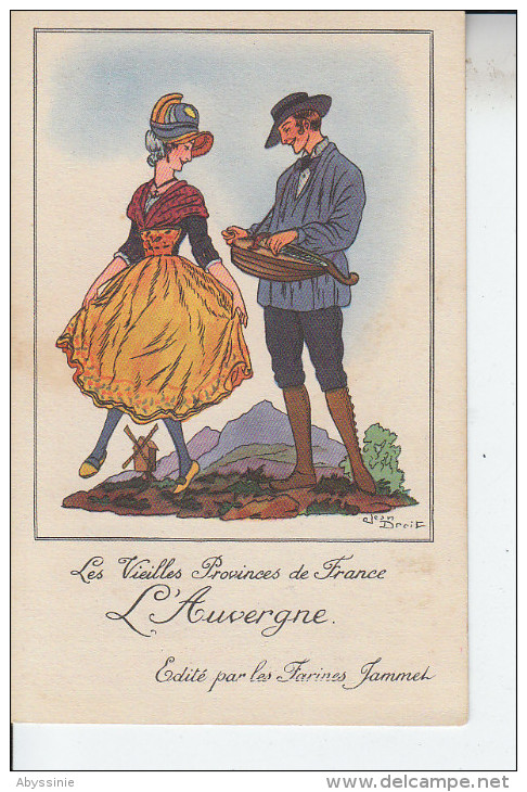 Illustrateur JEAN DROIT - L' AUVERGNE  - D19 1017 - Les Vieilles Provinces De France - édité Par Les Farines Jammet - Droit