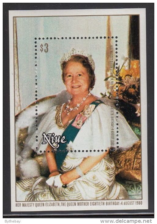 Niue MNH Scott #292 Souvenir Sheet $3 Queen Mother's 80th Birthday - Niue