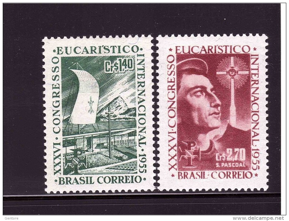 BRAZIL 1955 Eucaristical Congress Yvert Cat N° 607/08 Mint Hinged - Unused Stamps