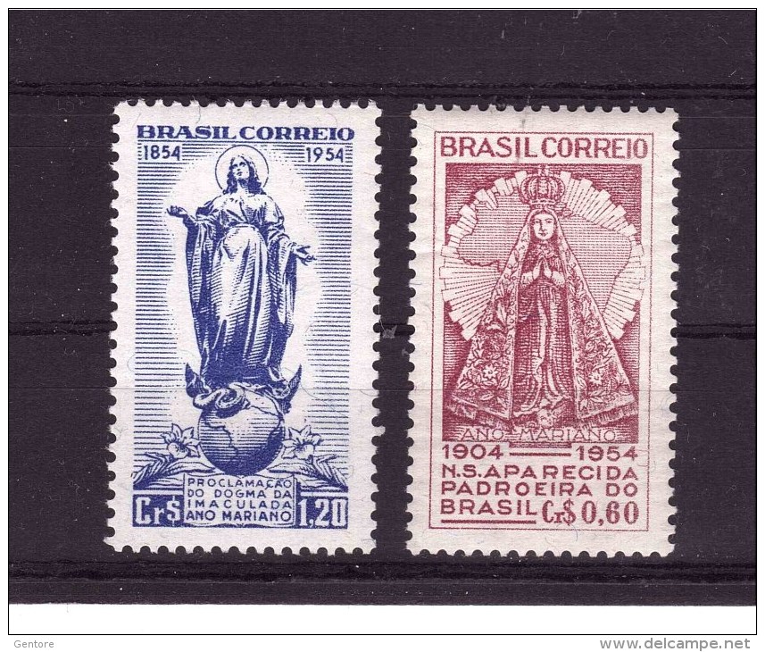 BRAZIL 1954  Marian Year  Yvert Cat N° 586/87 Mint Hinged - Unused Stamps