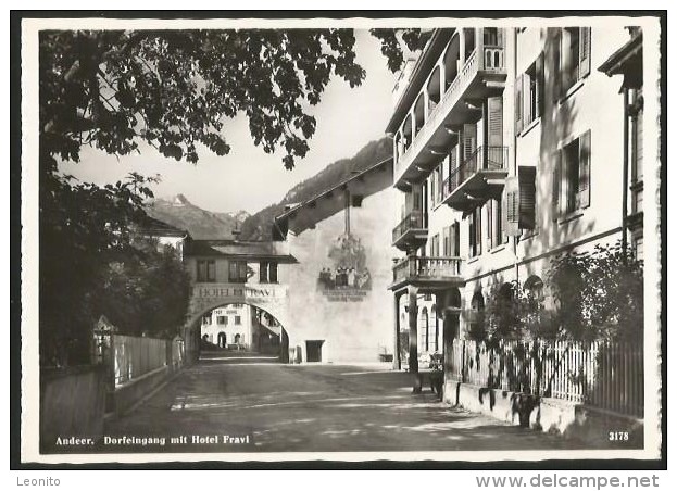 ANDEER Dorfeingang Hotel FRAVI Ca. 1940 - Andeer