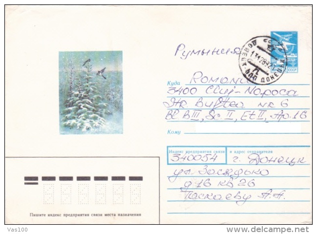 BIRDS, SWALLOWS, WINTER, 1989, COVER STATIONERY, RUSSIA - Schwalben