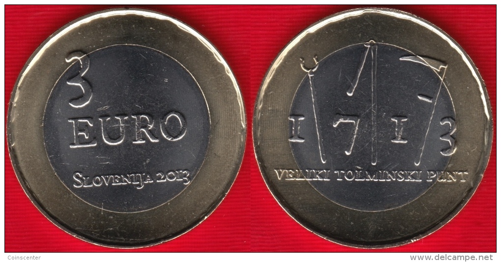 Slovenia 3 Euro 2013 "Tolmin Peasant Revolt" UNC - Slovenië